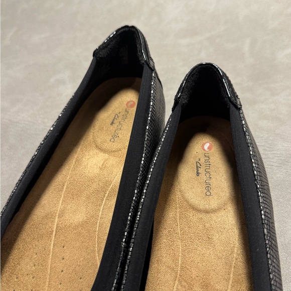 Clarks Women’s Ballet Flats | Black Patent Cap Toe Comfort Shoes | Size US 9 - Picture 4 of 9